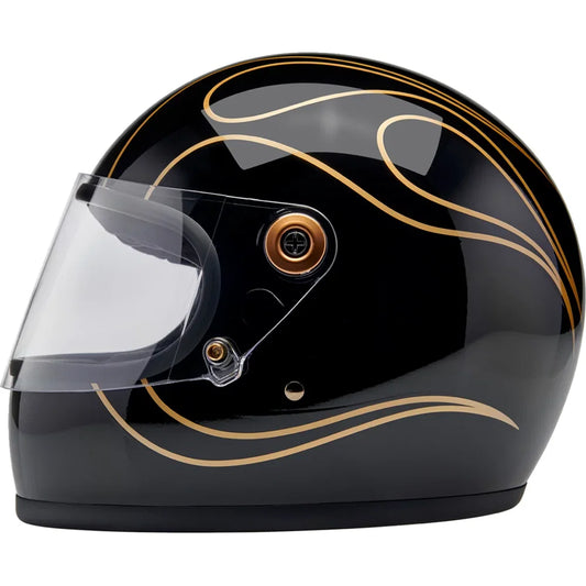 Casco gringo s llamas negro brillo