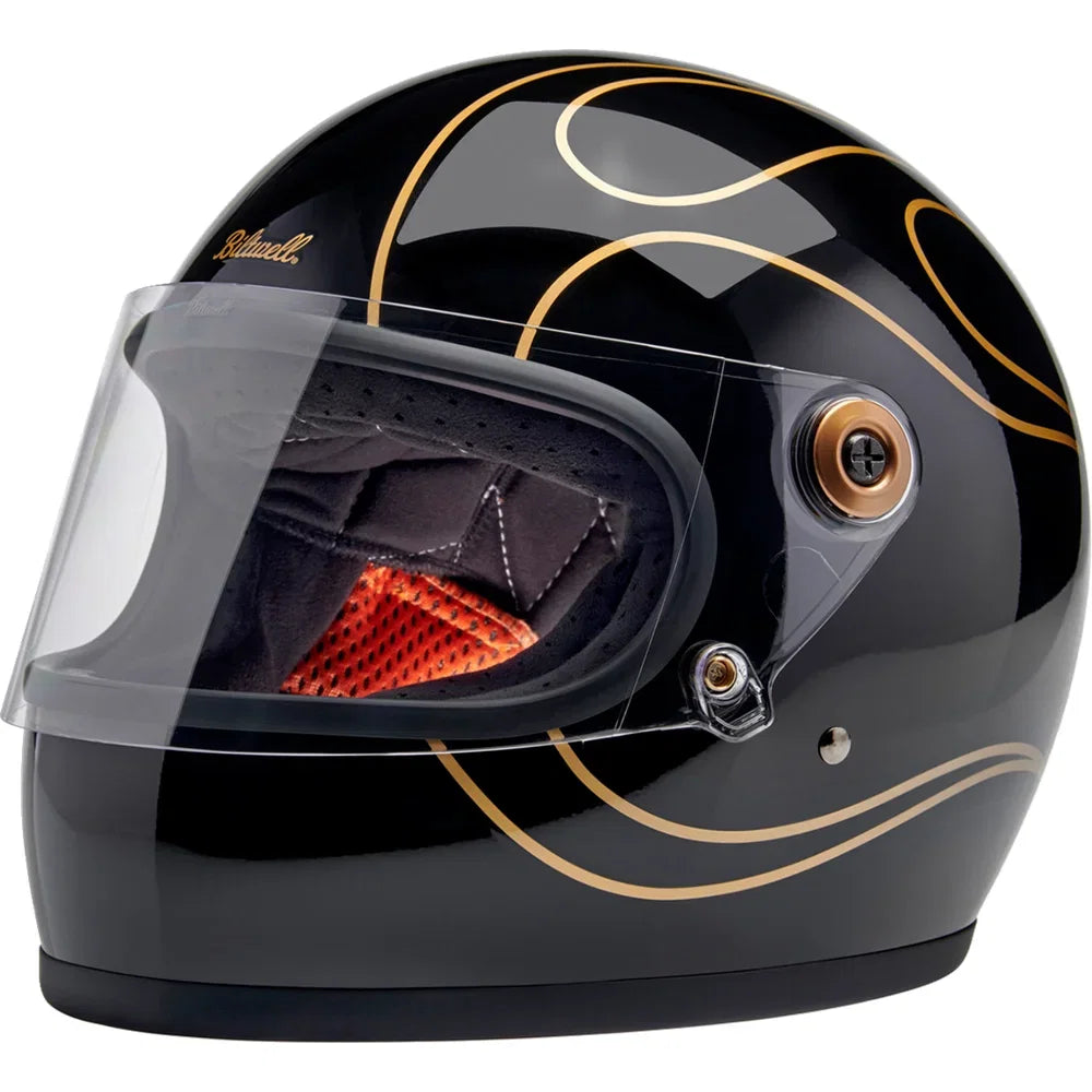 Casco gringo s llamas negro brillo