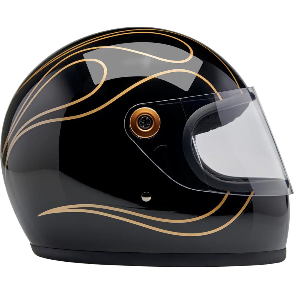 Casco gringo s llamas negro brillo