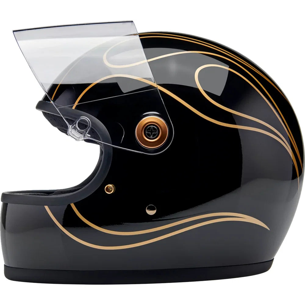 Casco gringo s llamas negro brillo