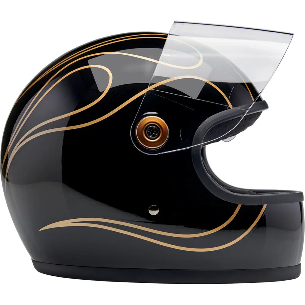 Casco gringo s llamas negro brillo