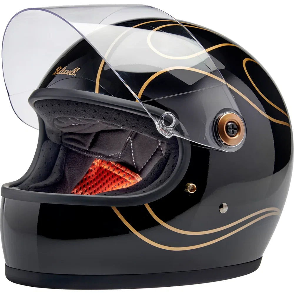 Casco gringo s llamas negro brillo